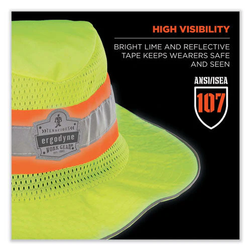 Chill-its 8935mf Hi-vis Microfiber Ranger Sun Hat, Large/x-large, Lime, Ships In 1-3 Business Days - Image 3