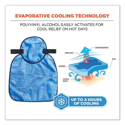 Chill-its 6717ct Cooling Hard Hat Pad And Neck Shade - Pva, 12.5 X 9.75, Blue, Ships In 1-3 Business Days - Image 2