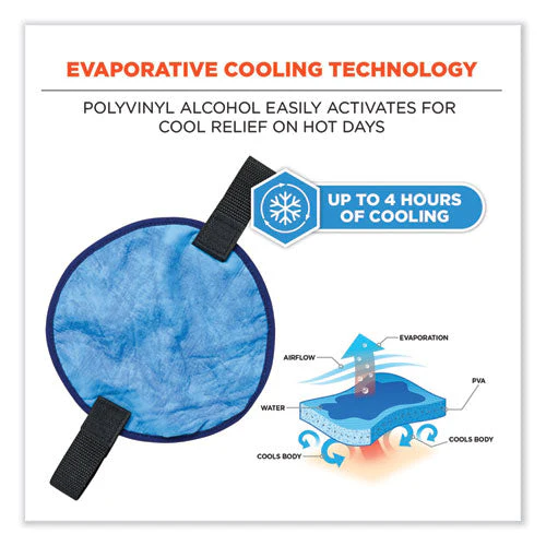Chill-its 6715ct Hard Hat Cooling Pad - Pva, 7 X 6.5, Blue, Ships In 1-3 Business Days - Image 2