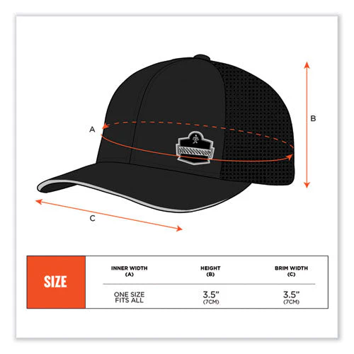 Chill-its 8937 Performance Cooling Baseball Hat, One Size Fits Most, Black, Ships In 1-3 Business Days - Image 3