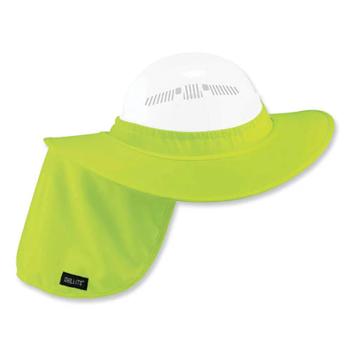 Chill-its 6660 Hard Hat Brim + Neck Shade, 19.5 X 9.75, Lime, Ships In 1-3 Business Days - Image 1