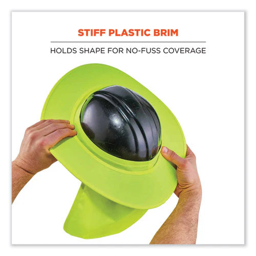 Chill-its 6660 Hard Hat Brim + Neck Shade, 19.5 X 9.75, Lime, Ships In 1-3 Business Days - Image 2