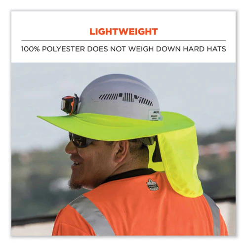 Chill-its 6660 Hard Hat Brim + Neck Shade, 19.5 X 9.75, Lime, Ships In 1-3 Business Days - Image 3