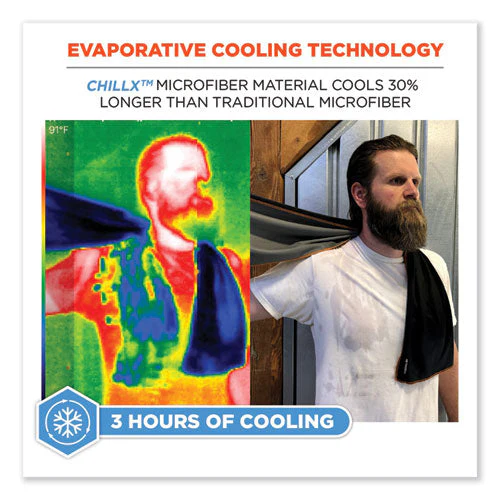 Chill-its 6602mf Evaporative Microfiber Cooling Towel, 40.9 X 9.8, One Size, Microfiber, Black, Ships In 1-3 Business Days - Image 2