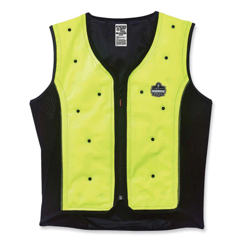Chill-its 6685 Premium Dry Evaporative Cooling Vest With Zipper, Nylon, Medium, Lime , Ships In 1-3 Business Days - Image 1