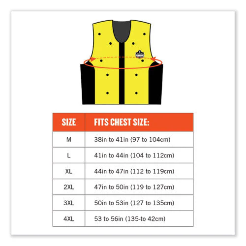 Chill-its 6685 Premium Dry Evaporative Cooling Vest With Zipper, Nylon, Large, Lime, Ships In 1-3 Business Days - Image 3