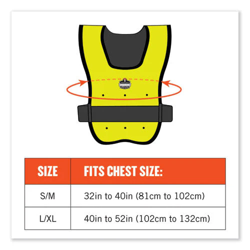 Chill-its 6687 Economy Dry Evaporative Cooling Elastic Waist Vest, Nylon, Small/medium, Lime, Ships In 1-3 Business Days - Image 2