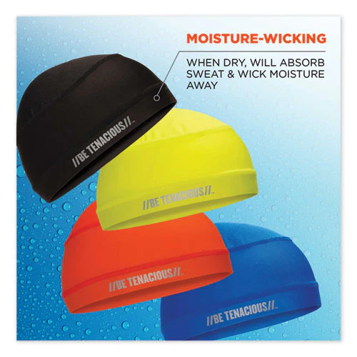 Chill-its 6632 Performance Knit Cooling Skull Cap, Polyester/spandex, One Size Fits Most, Orange, Ships In 1-3 Business Days - Image 2