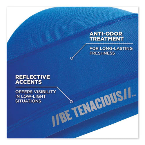 Chill-its 6632 Performance Knit Cooling Skull Cap, Polyester/spandex, One Size Fits Most, Blue, Ships In 1-3 Business Days - Image 2