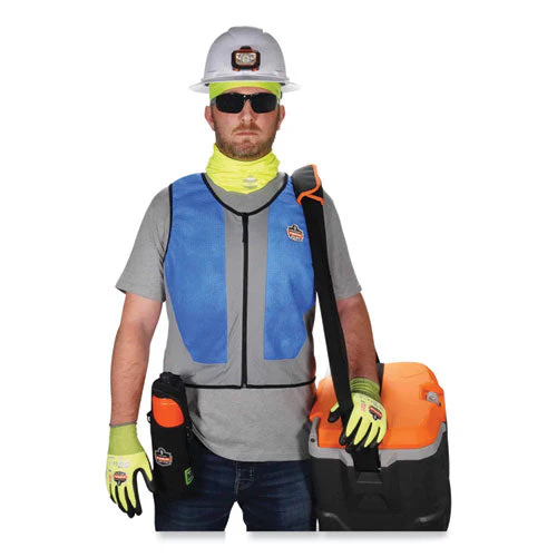 Chill-its 6667 Wet Evaporative Pva Cooling Vest With Zipper, Pva, Large, Blue, Ships In 1-3 Business Days - Image 3