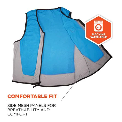 Chill-its 6667 Wet Evaporative Pva Cooling Vest With Zipper, Pva, 3x-large, Blue, Ships In 1-3 Business Days - Image 2