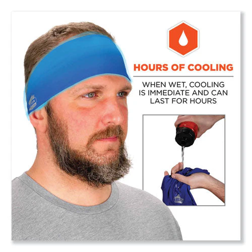 Chill-its 6634 Performance Knit Cooling Headband, Polyester/spandex, One Size Fits Most, Blue, Ships In 1-3 Business Days - Image 2