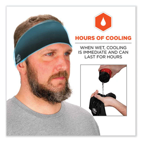 Chill-its 6634 Performance Knit Cooling Headband, Polyester/spandex, One Size Fits Most, Black, Ships In 1-3 Business Days - Image 2