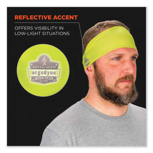 Chill-its 6634 Performance Knit Cooling Headband, Polyester/spandex, One Size Fits Most, Lime, Ships In 1-3 Business Days - Image 2