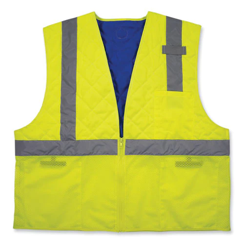 Chill-its 6668 Class 2 Hi-vis Safety Cooling Vest, Polymer, 2x-large, Lime, Ships In 1-3 Business Days - Image 1