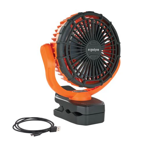Chill-its 6090 Rechargeable Portable Jobsite Fan, 9.5, Orange/black, Ships In 1-3 Business Days - Image 1