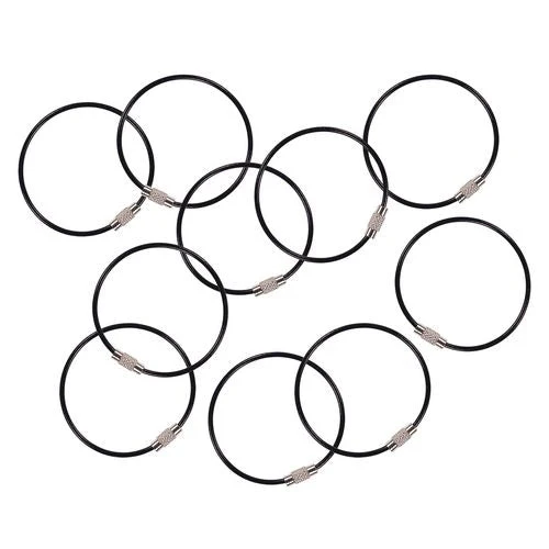 Arsenal 5719 Wire Cable Key Ring, 1.88" Dia, Iron, Black, 10/pack, Ships In 1-3 Business Days - Image 1