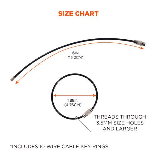Arsenal 5719 Wire Cable Key Ring, 1.88" Dia, Iron, Black, 10/pack, Ships In 1-3 Business Days - Image 3