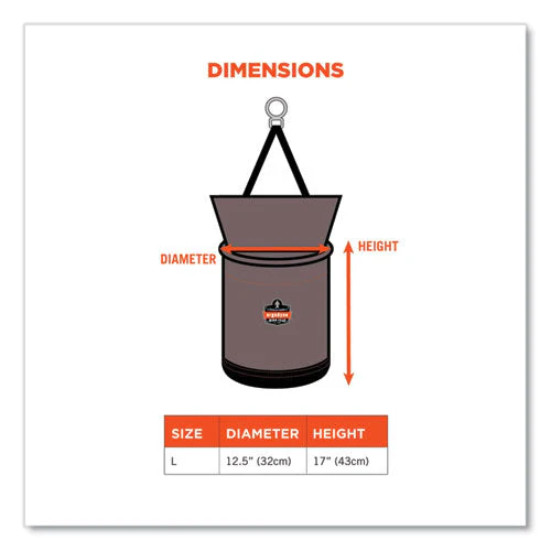 Arsenal 5973 Hoist Bucket Tool Bag With D-rings And Zipper Top, 12.5 X 12.5 X 17, Gray, Ships In 1-3 Business Days - Image 3