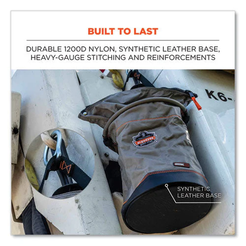 Arsenal 5976 Xl Hoist Bucket Tool Bag With Swiveling Carabiner And Zipper Top, 16 X 16 X 20, Gray, Ships In 1-3 Business Days - Image 3
