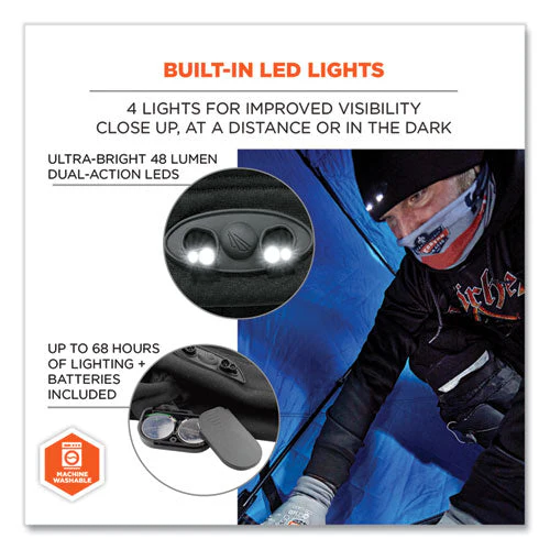 N-ferno 6804 Skull Cap Winter Hat With Led Lights, One Size Fits Mosts, Black, Ships In 1-3 Business Days - Image 3