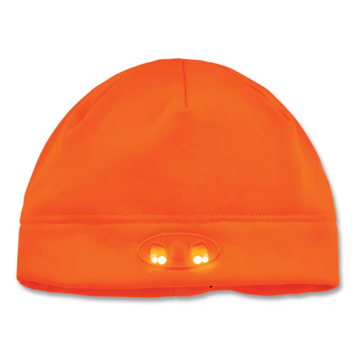 N-ferno 6804 Skull Cap Winter Hat With Led Lights, One Size Fits Most, Orange, Ships In 1-3 Business Days - Image 1