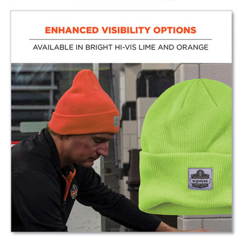 N-ferno 6806 Cuffed Rib Knit Winter Hat, One Size Fits Most, Orange, Ships In 1-3 Business Days - Image 3