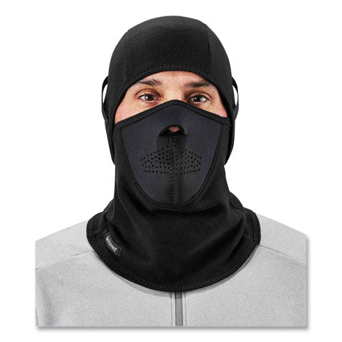 N-ferno 6827 2-piece Fleece Neoprene Balaclava Face Mask, One Size Fits Most, Black, Ships In 1-3 Business Days - Image 2