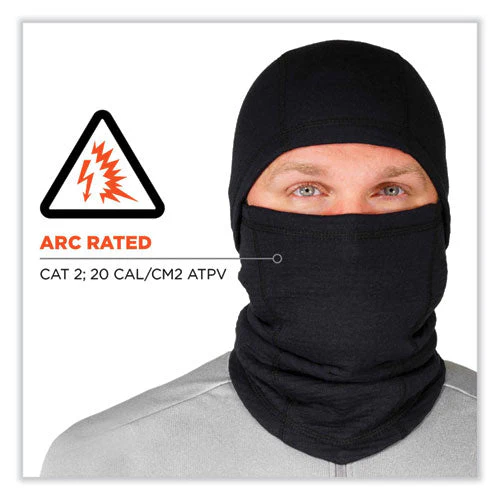 N-ferno 6847 Fr Dual Compliant Balaclava Face Mask, Polartec Fr Power Grid Fleece, One Size, Black,ships In 1-3 Business Days - Image 2
