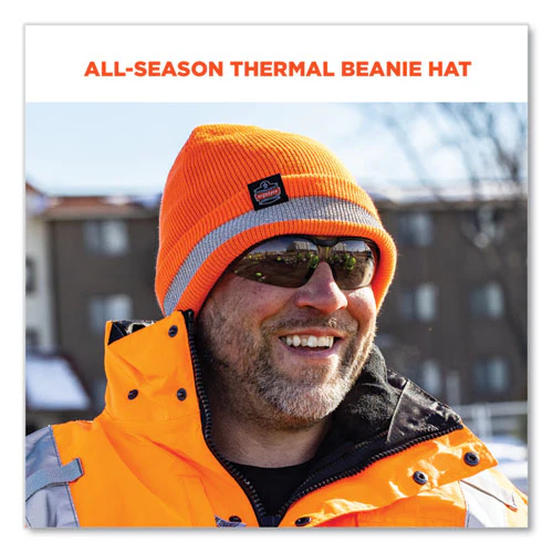 N-ferno 6803 Reflective Rib Knit Winter Hat, One Size Fits Most, Orange, Ships In 1-3 Business Days - Image 3
