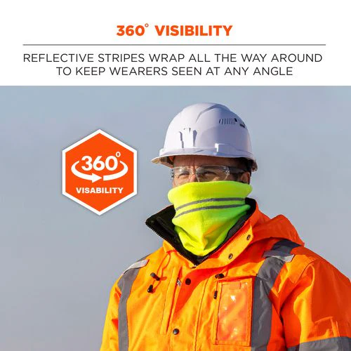 N-ferno 6961 Reflective Winter Neck Gaiter, One Size Fits Most, Lime, Ships In 1-3 Business Days - Image 2