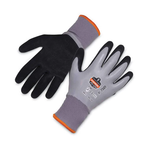 Proflex 7501 Coated Waterproof Winter Gloves, Gray, Large, Pair, Ships In 1-3 Business Days - Image 1