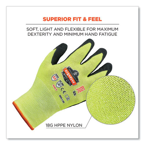 Proflex 7021-case Hi-vis Nitrile Coated Cr Gloves, Lime, Medium, 144 Pairs/carton, Ships In 1-3 Business Days - Image 2