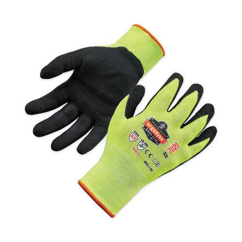 Proflex 7021 Hi-vis Nitrile-coated Cr Gloves, Lime, Large, 144 Pairs/carton, Ships In 1-3 Business Days - Image 1