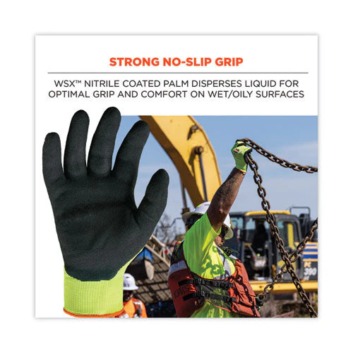 Proflex 7021 Hi-vis Nitrile-coated Cr Gloves, Lime, Large, 144 Pairs/carton, Ships In 1-3 Business Days - Image 2