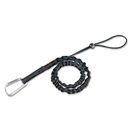 Squids 3100 Lanyard W/aluminum Carabiner + Cinch-loop, 10 Lb Max Working Cap, 35" To 45" Long, Black, Ships In 1-3 Bus Days - Image 1