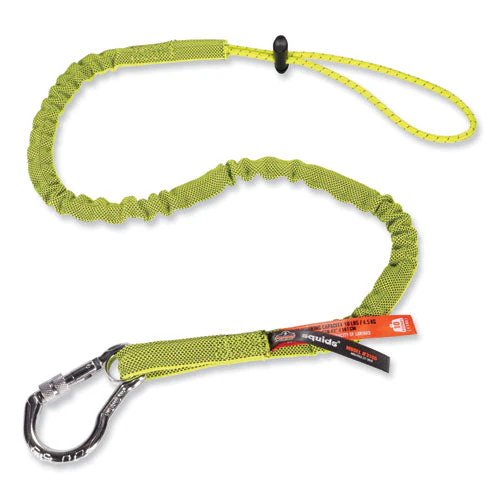 Squids 3100 Lanyard W/aluminum Carabiner + Cinch-loop, 10 Lb Max Work Capacity, 35" To 45", Lime, Ships In 1-3 Business Days - Image 1