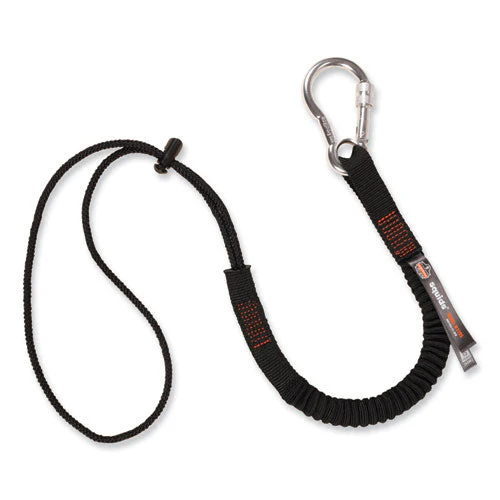 Squids 3105 Tool Lanyard W/aluminum Carabiner+cinch-loop, 15lb Max Work Cap,32" To 48",black,10/pk,ships In 1-3 Business Days - Image 1