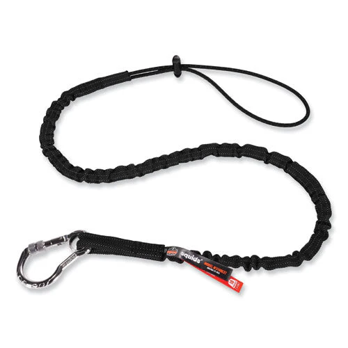 Squids 3100 Lanyard W/aluminum Carabiner + Cinch-loop, 10 Lb Max Work Capacity, 42" To 54", Black, Ships In 1-3 Business Days - Image 1