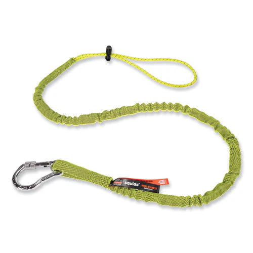 Squids 3100 Lanyard W/aluminum Carabiner + Cinch-loop, 10 Lb Max Work Capacity, 42" To 54", Lime, Ships In 1-3 Business Days - Image 1