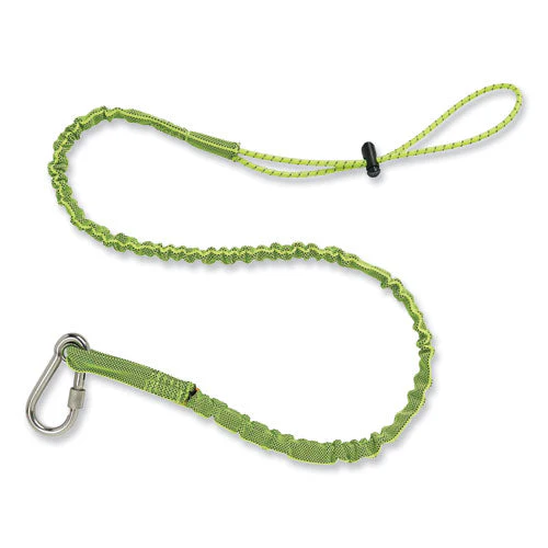 Squids 3101 Lanyard W/stainless Steel Carabiner+cinch-loop, 15 Lb Max Work Cap, 42" To 54", Lime, Ships In 1-3 Business Days - Image 1