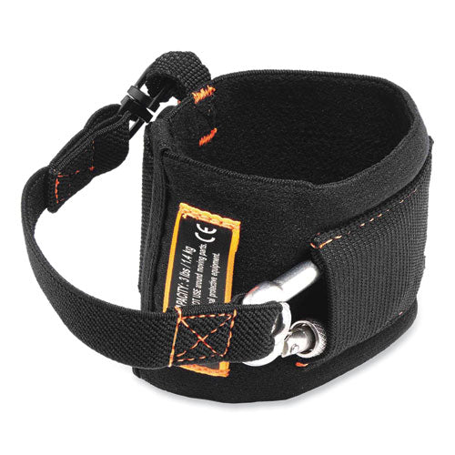 Squids 3114 Pull-on Wrist Lanyard W/stainless Steel Carabiner, 3lb Max Work Capacity, 7.5", Black, Ships In 1-3 Business Days - Image 1