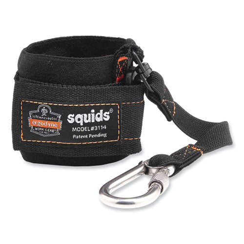 Squids 3114 Pull-on Wrist Lanyard W/stainless Steel Carabiner, 3lb Max Work Capacity, 7.5", Black, Ships In 1-3 Business Days - Image 2