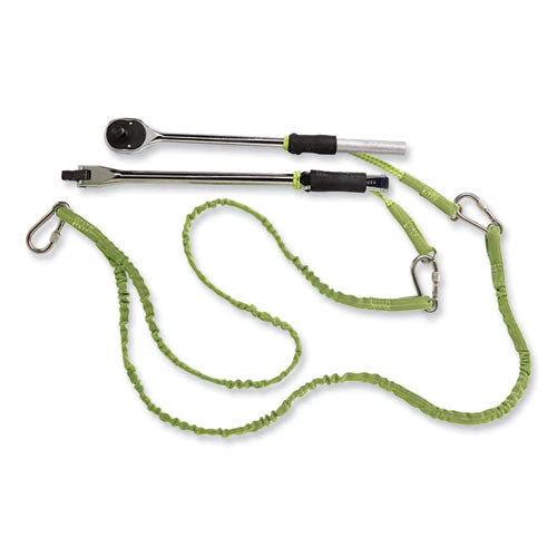Squids 3311 Twin-leg Tool Lanyard With Three Carabiners, 15lb Max Work Capacity, 35" To 42", Lime, Ships In 1-3 Business Days - Image 3
