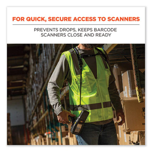 Squids 3132 Barcode Scanner Lanyard Harness, Large: 20" Arm Strap, 43" Lanyard Strap, Hi-vis Lime, Ships In 1-3 Business Days - Image 3