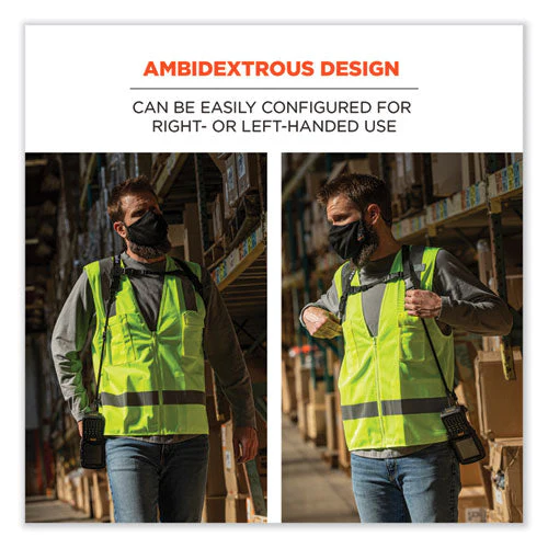 Squids 3132 Barcode Scanner Lanyard Harness, Xl: 23" Arm Strap, 46" Lanyard Strap, Hi-vis Lime, Ships In 1-3 Business Days - Image 2