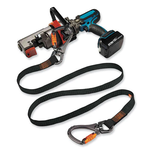 Squids 3139 Tool Lanyard W/2 Locking Swivel Carabiners, 40lb Max Work Capacity, 76", Black/orange, Ships In 1-3 Business Days - Image 2