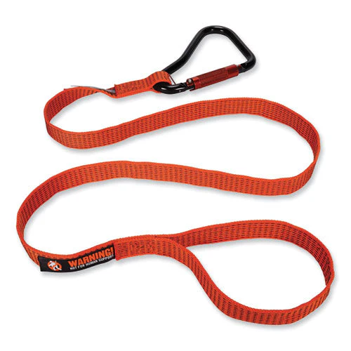 Squids 3148 Tool Lanyard W/xl Carabiner+threaded Loop, 80 Lb Max Work Capacity, 76", Orange/black, Ships In 1-3 Business Days - Image 1