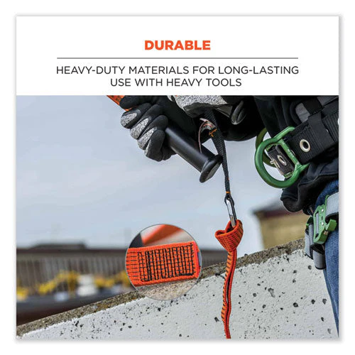 Squids 3148 Tool Lanyard W/xl Carabiner+threaded Loop, 80 Lb Max Work Capacity, 76", Orange/black, Ships In 1-3 Business Days - Image 2