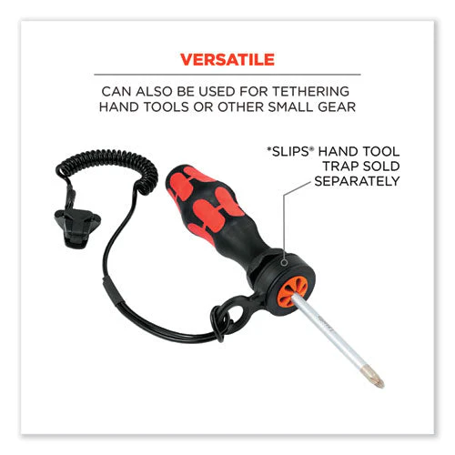 Squids 3158 Coiled Lanyard With Clamp, 2 Lb Max Working Capacity, 12" To 48" Long, Black, Ships In 1-3 Business Days - Image 3
